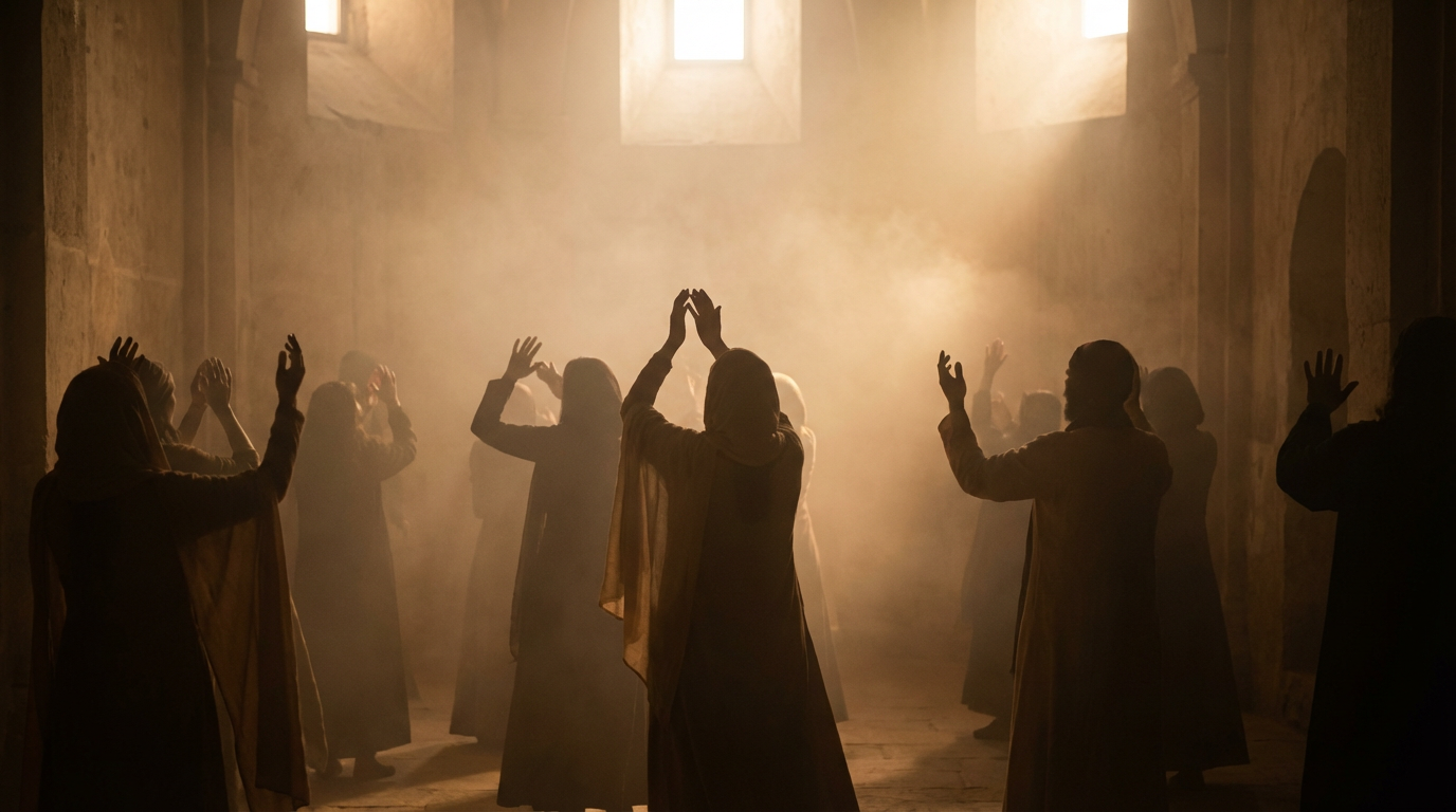 Congregação em momento de louvor e adoração no templo da Assembleia de Deus Jardim Helena