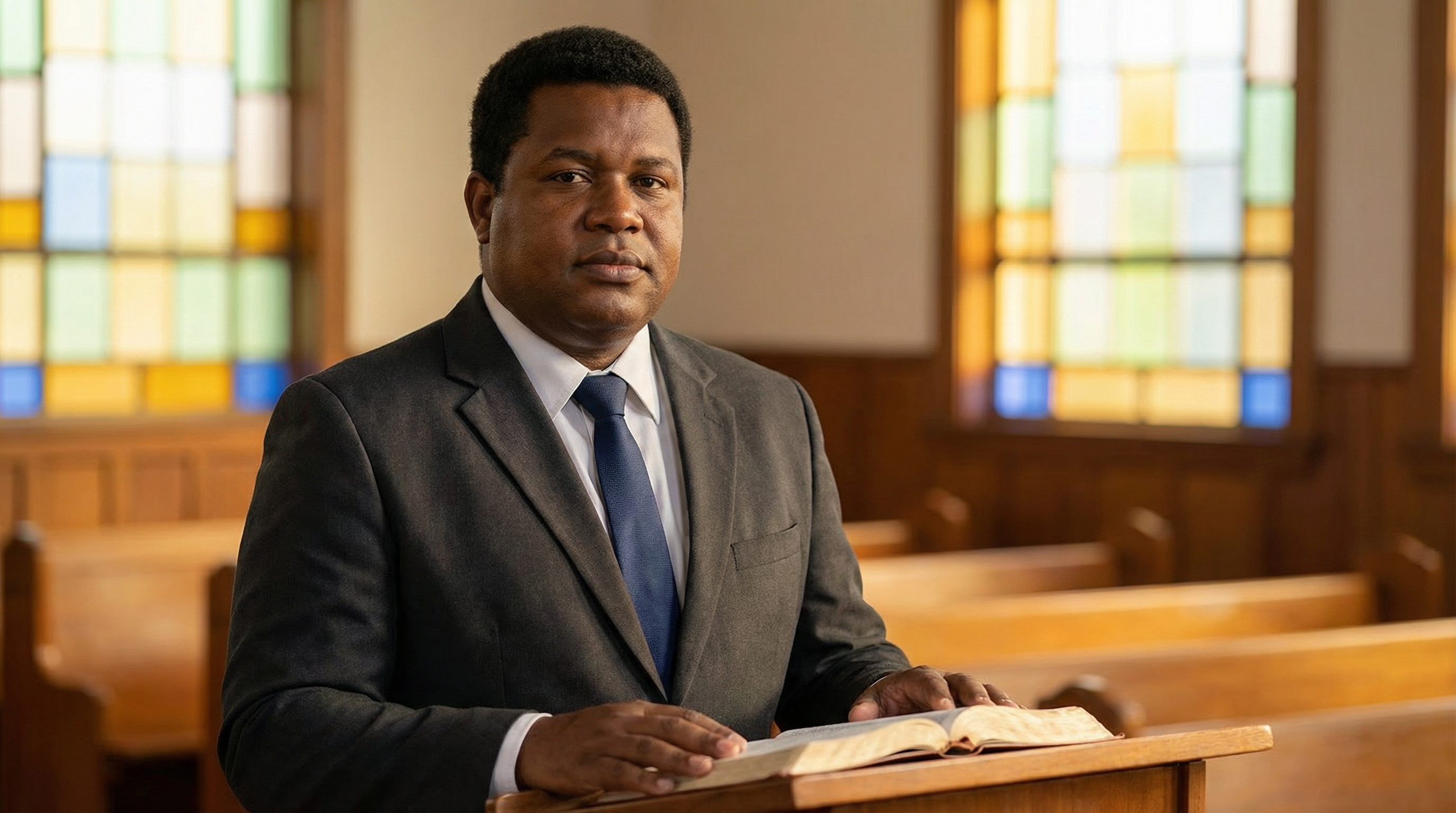 Pastor Pr. Marciano em momento ministerial, AD Jardim Helena